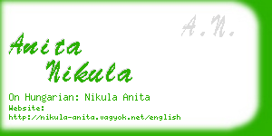 anita nikula business card